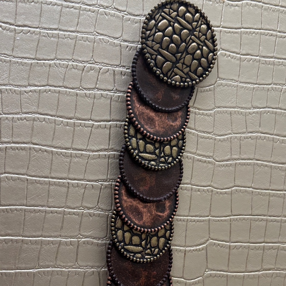 Chico's Textured Bronze and Brown Belt